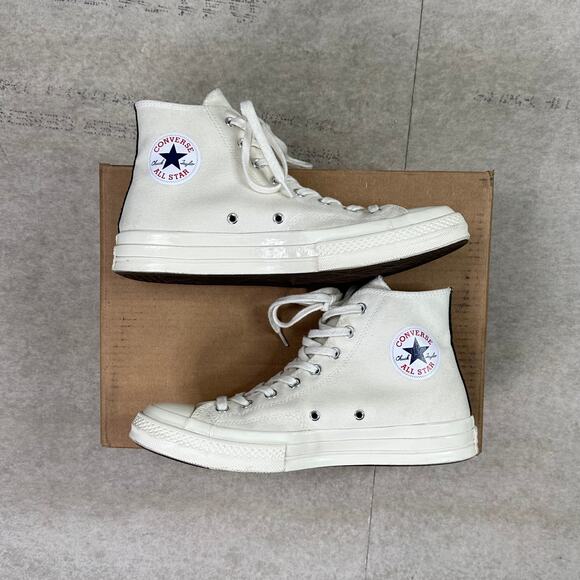 Converse Chuck 70 Comme des Garcons High Tops Shoes Cream Tan Mens 10 - Picture 3 of 8